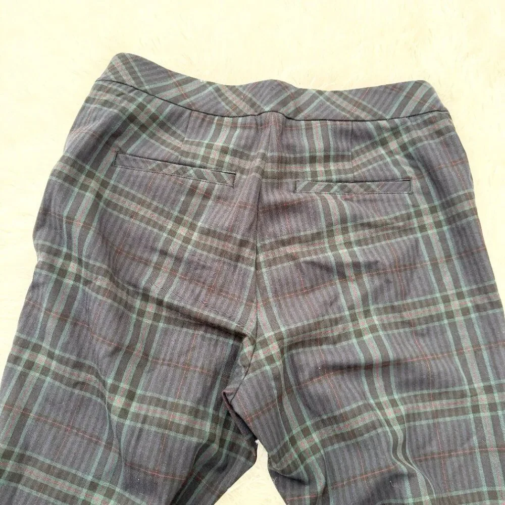 Women J Jill Premium Bi-Stretch Plaid Straight Leg Pants Blue and Green Size 6 - Picture 11 of 11